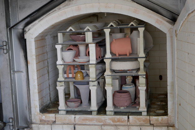 釉薬かけ＆窯入れ